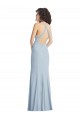 High Neck Halter Bridesmaid Dress with Twist Criss Cross Back