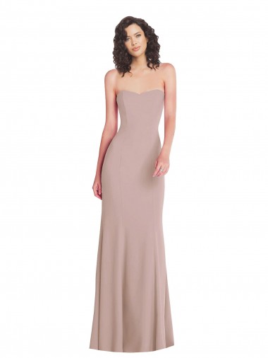 Shop Strapless Princess Line Crepe Mermaid Bridesmaid Dress