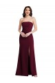 Strapless Crepe Maxi Bridesmaid Dress with Front Slit