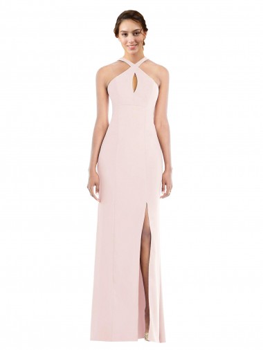 Shop Criss Cross Halter Princess Line Trumpet Bridesmaid Dress