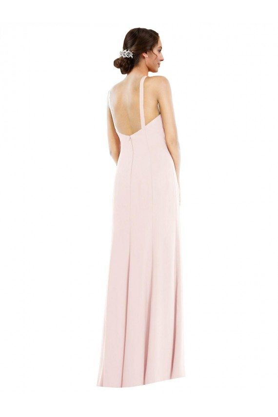 Criss Cross Halter Princess Line Trumpet Bridesmaid Dress