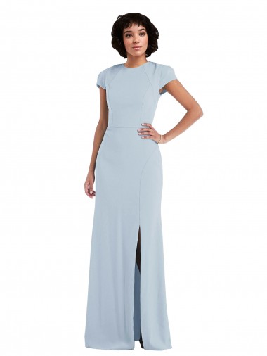Shop Cap Sleeve Cutout Tie Back Trumpet Bridesmaid Dress