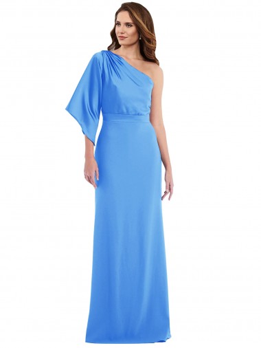 Shop One Shoulder Bell Sleeves Trumpet Bridesmaid Dress