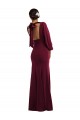 Bishop Sleeve Open Back Trumpet Bridesmaid Dress with Scarf Tie