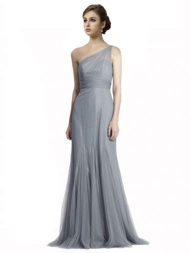 Shop One Shoulder Tulle Fit and Flare Bridesmaid Dress