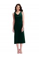 Cowl Neck Velvet Midi Bridesmaid Dress