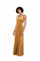 Romantic Velvet Floor Length Bridesmaid Dress with Wrap Detail