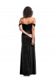 Stretch Velvet Bridesmaid Dress with Off the Shoulder Drapped Sleeves