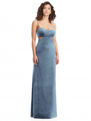 Shop Spaghetti Strap Long Full Length Velvet Maxi Bridesmaid Dress