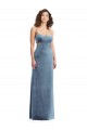 Spaghetti Strap Long Full Length Velvet Maxi Bridesmaid Dress